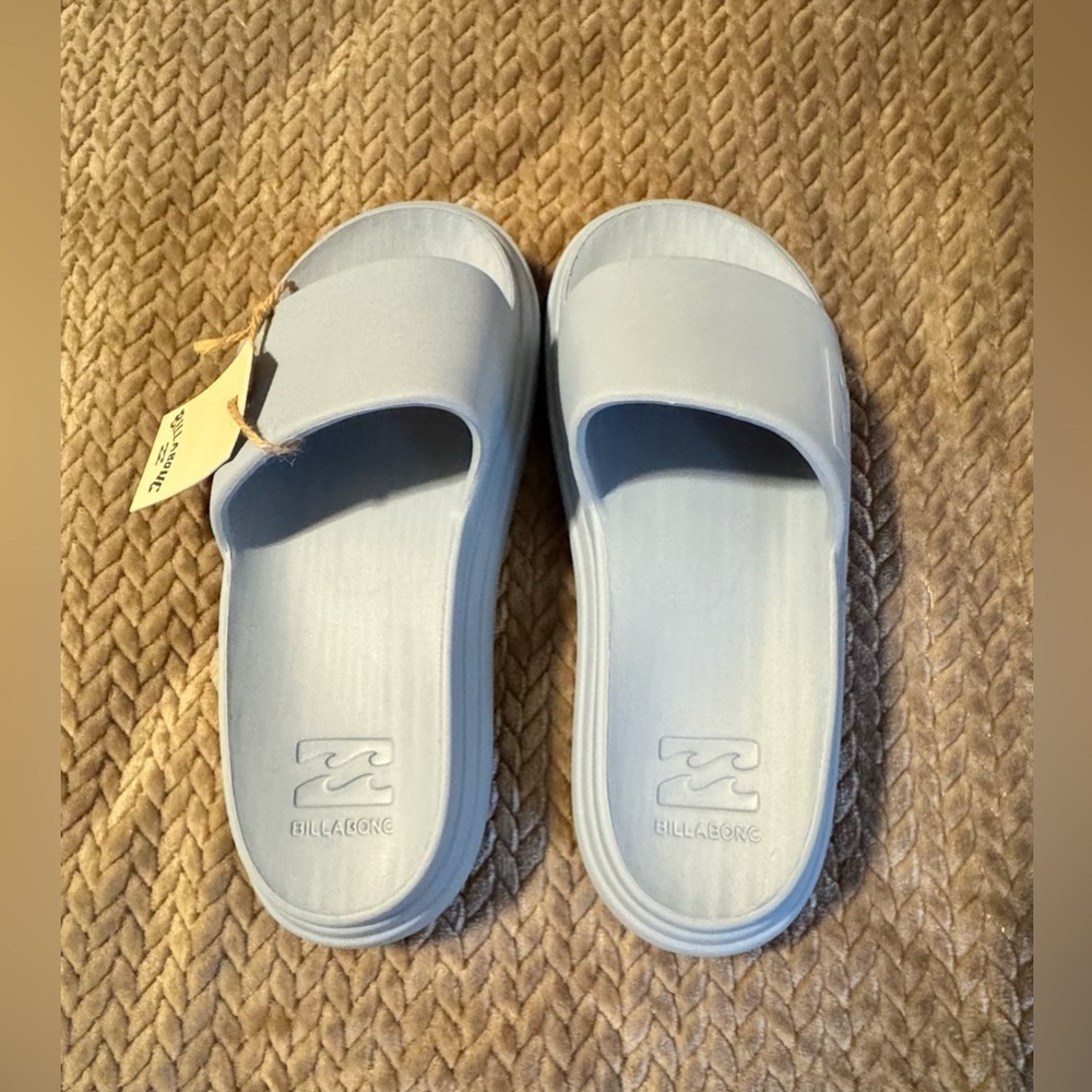 Billabong NEW Platform Cushion Sky Blue Slides Women